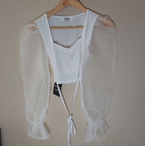 Storets Stella Sheer Puff Sleeve